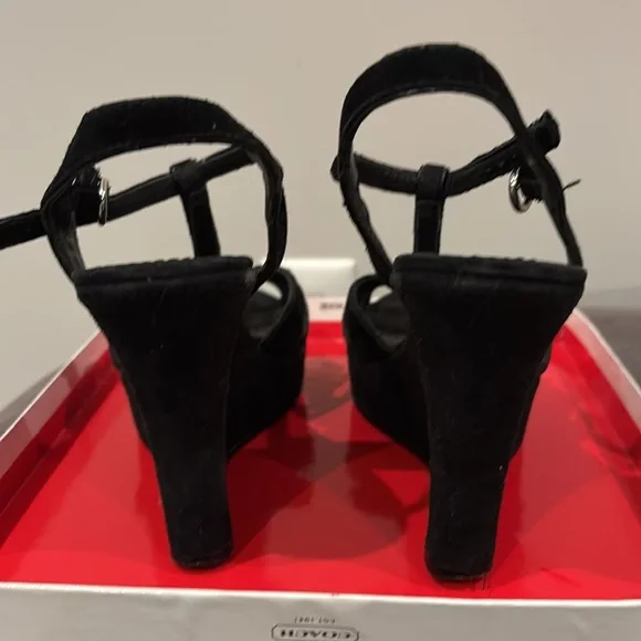 Coach Gabby black Size 7.5 wedge sandals. Gently used condition. - Picture 3 of 5